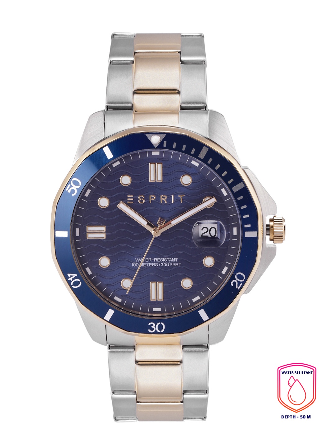 

ESPRIT Men Bracelet Style Straps Analogue Watch ES1G390M0065, Blue