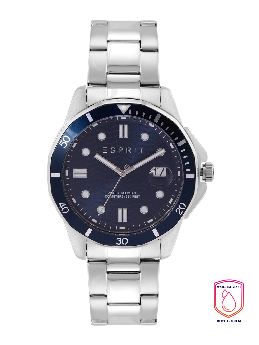 

ESPRIT Men Bracelet Style Straps Analogue Watch ES1G390M0045, Navy blue