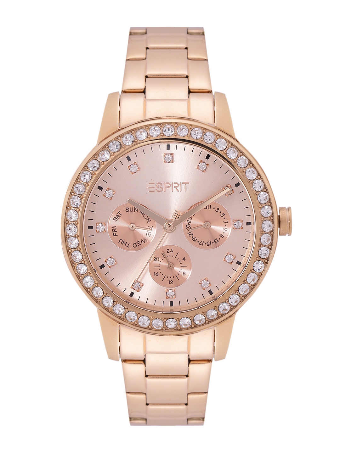 

ESPRIT Women Bracelet Style Straps Analogue Multi Function Watch ES1L311M0065, Rose gold