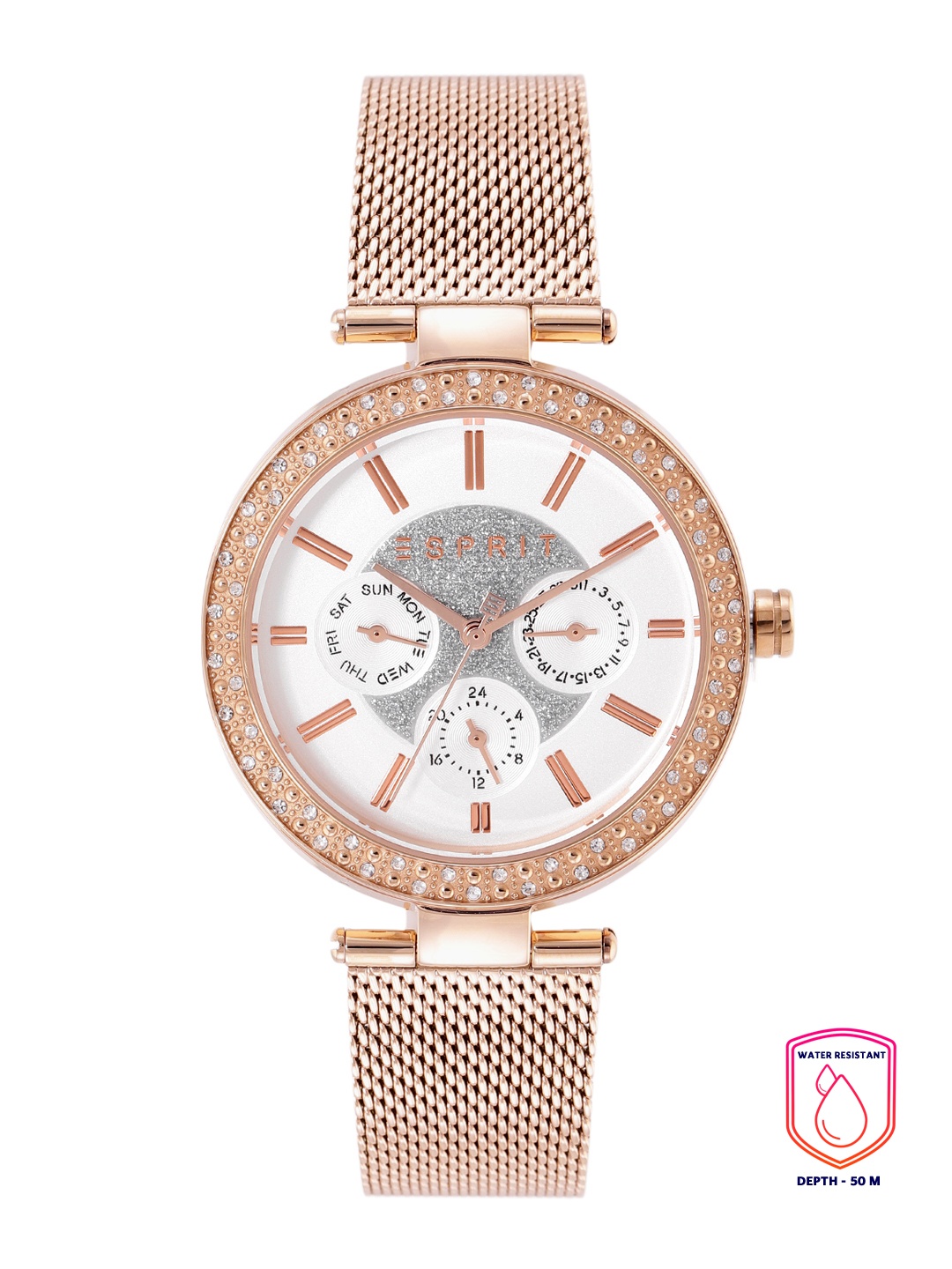 

ESPRIT Women Bracelet Style Analogue Multi Function Watch ES1L189M1155, White