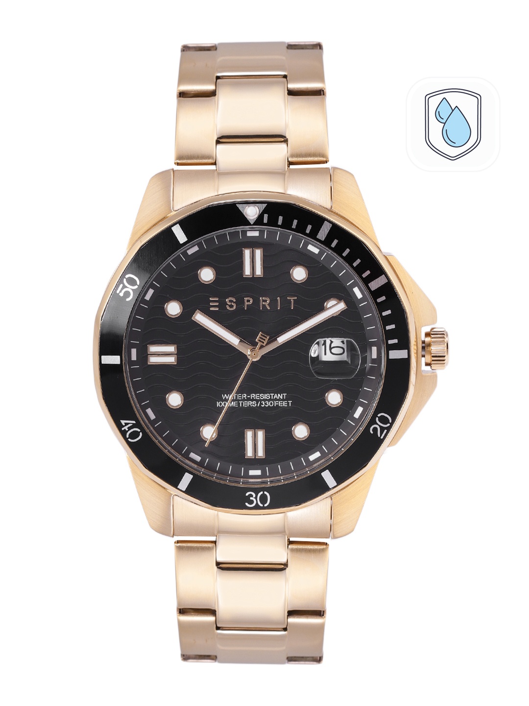 

ESPRIT Men Stainless Steel Bracelet Style Straps Analogue Watch ES1G390M0055, Black