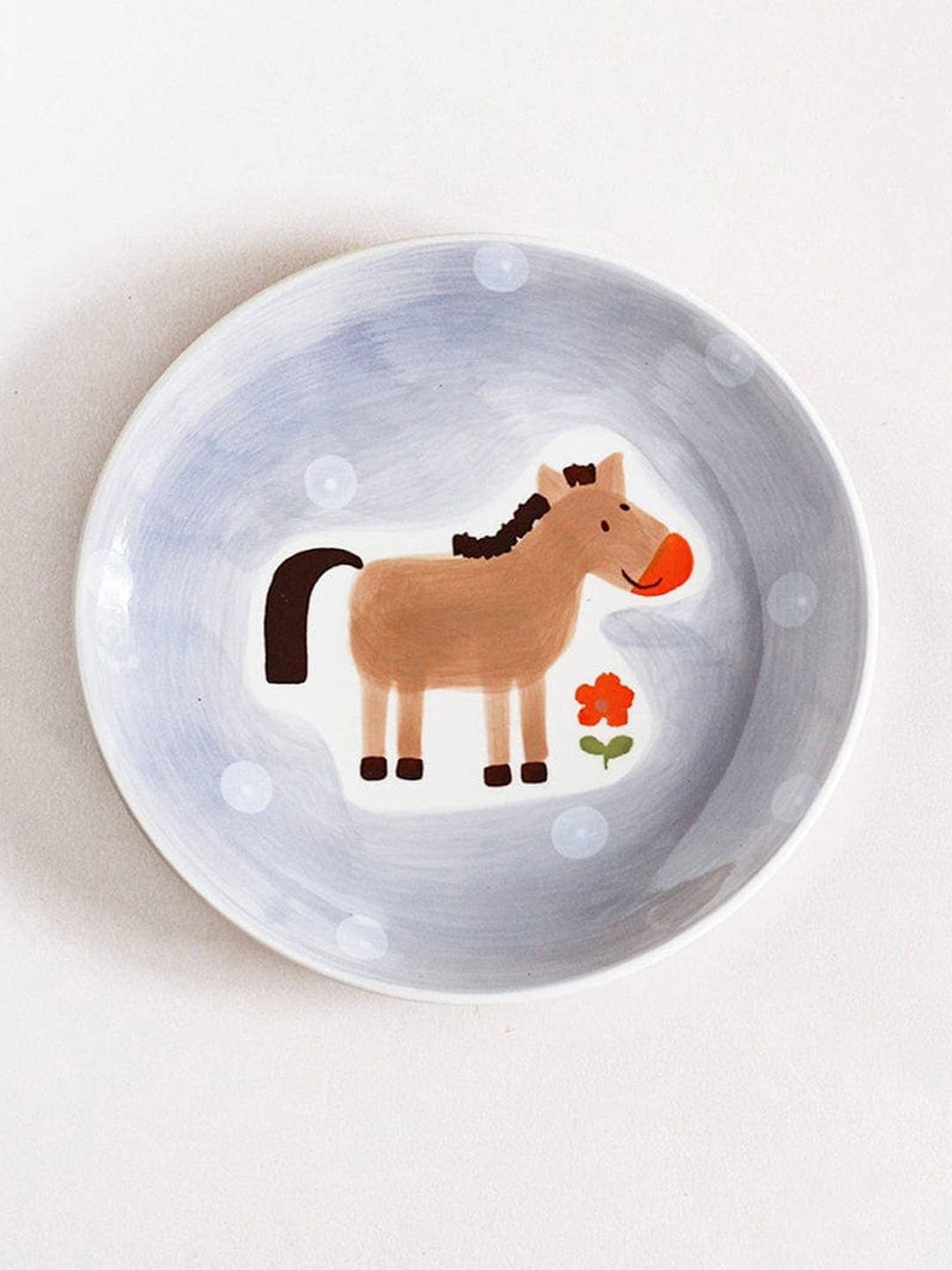 The Wishing Chair Grey Printed Quirky Farm Horse Wall Plate