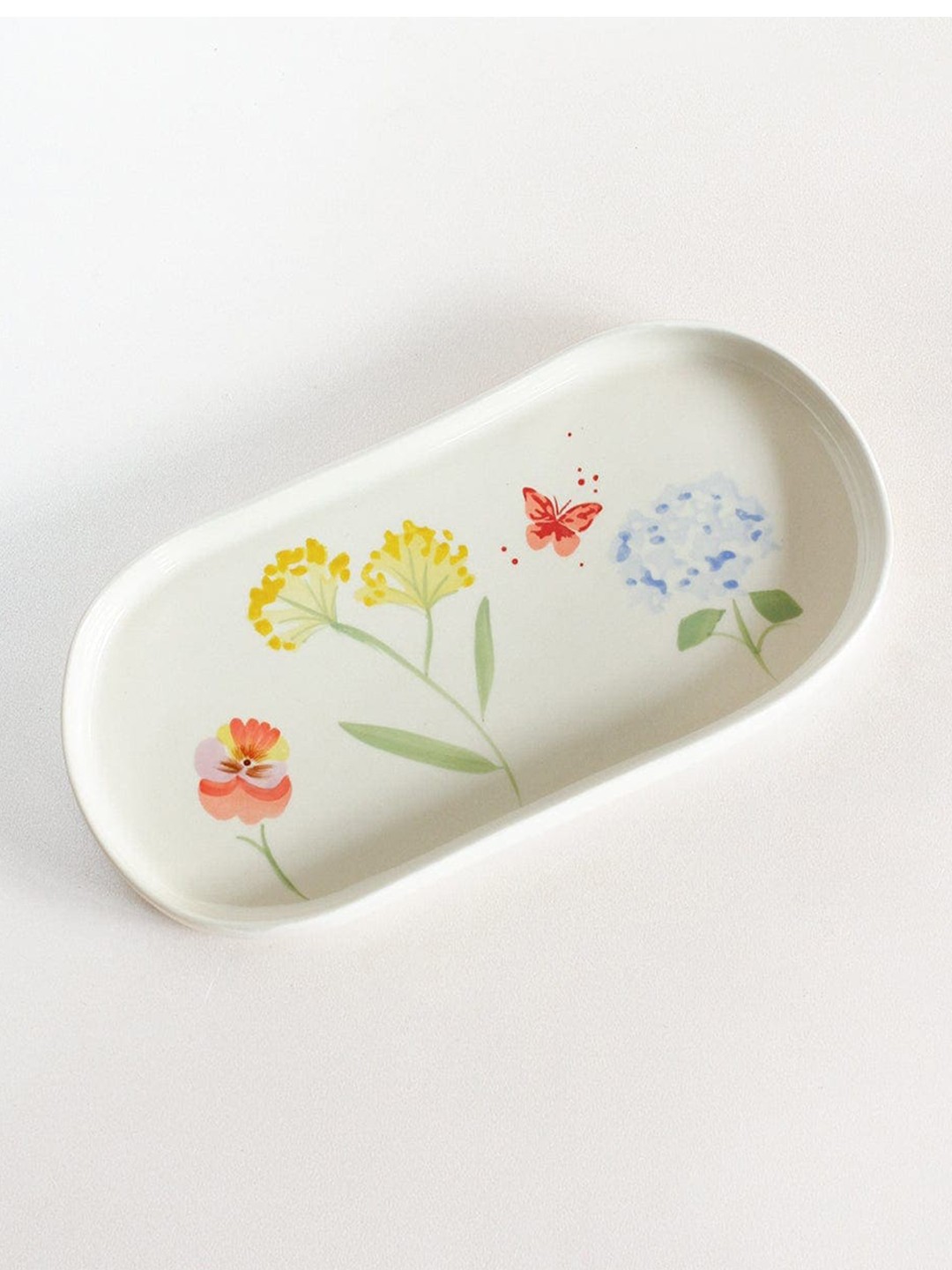 

The Wishing Chair White Wildflower Meadow Handpainted Ceramic Rectangular Platter
