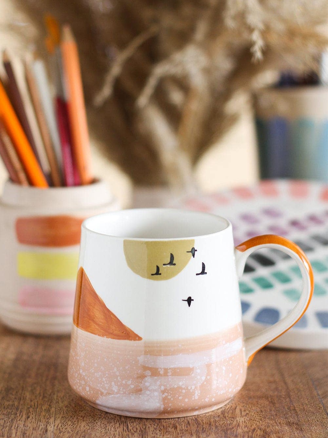 

The Wishing Chair Rust & White Handpainted Ceramic Mug 330 ml