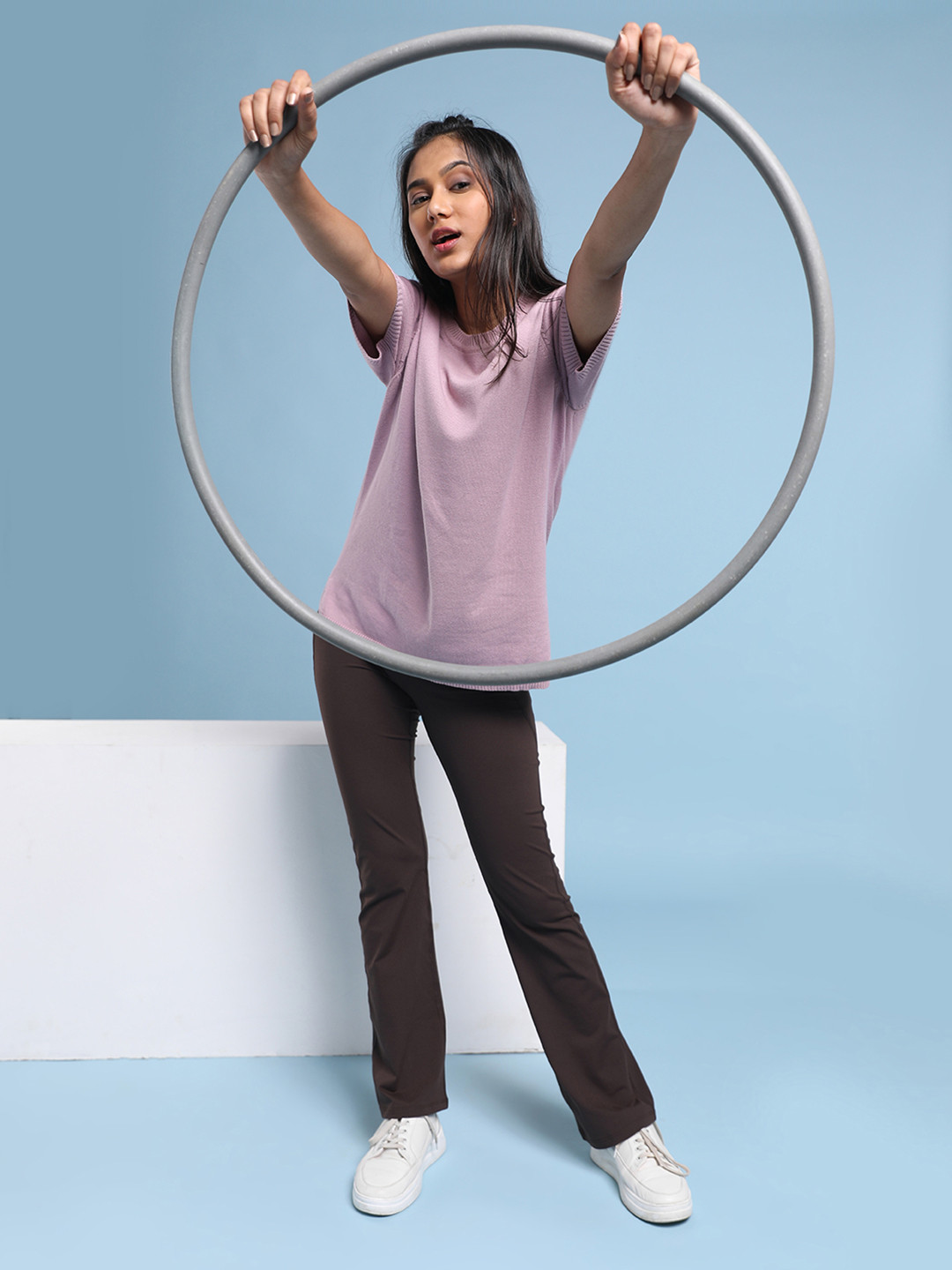 

Blissclub Free Flyknit At Ease Cotton Knit Half Sleeve Top, Lavender