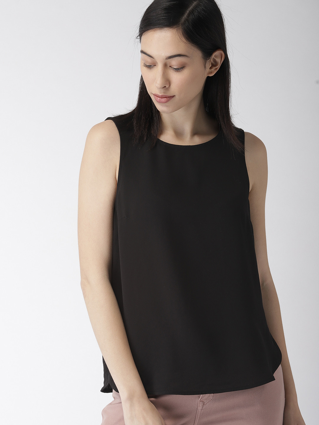 

FOREVER 21 Women Black Solid Top