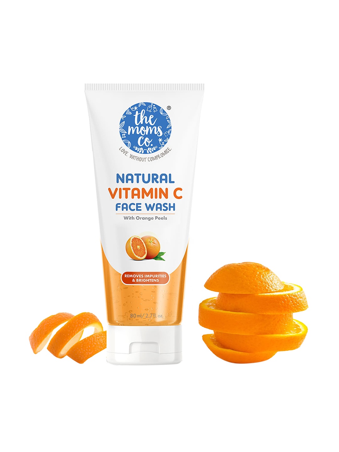 

The Moms Co. Natural Vitamin C Face Wash with Orange Beads - 80 ml, White