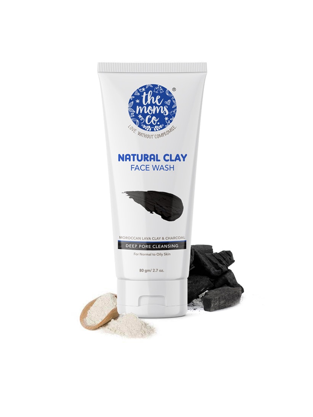 

The Moms Co. Natural Clay Face Wash with Moroccan Lava Clay & Charcoal - 80 ml, White