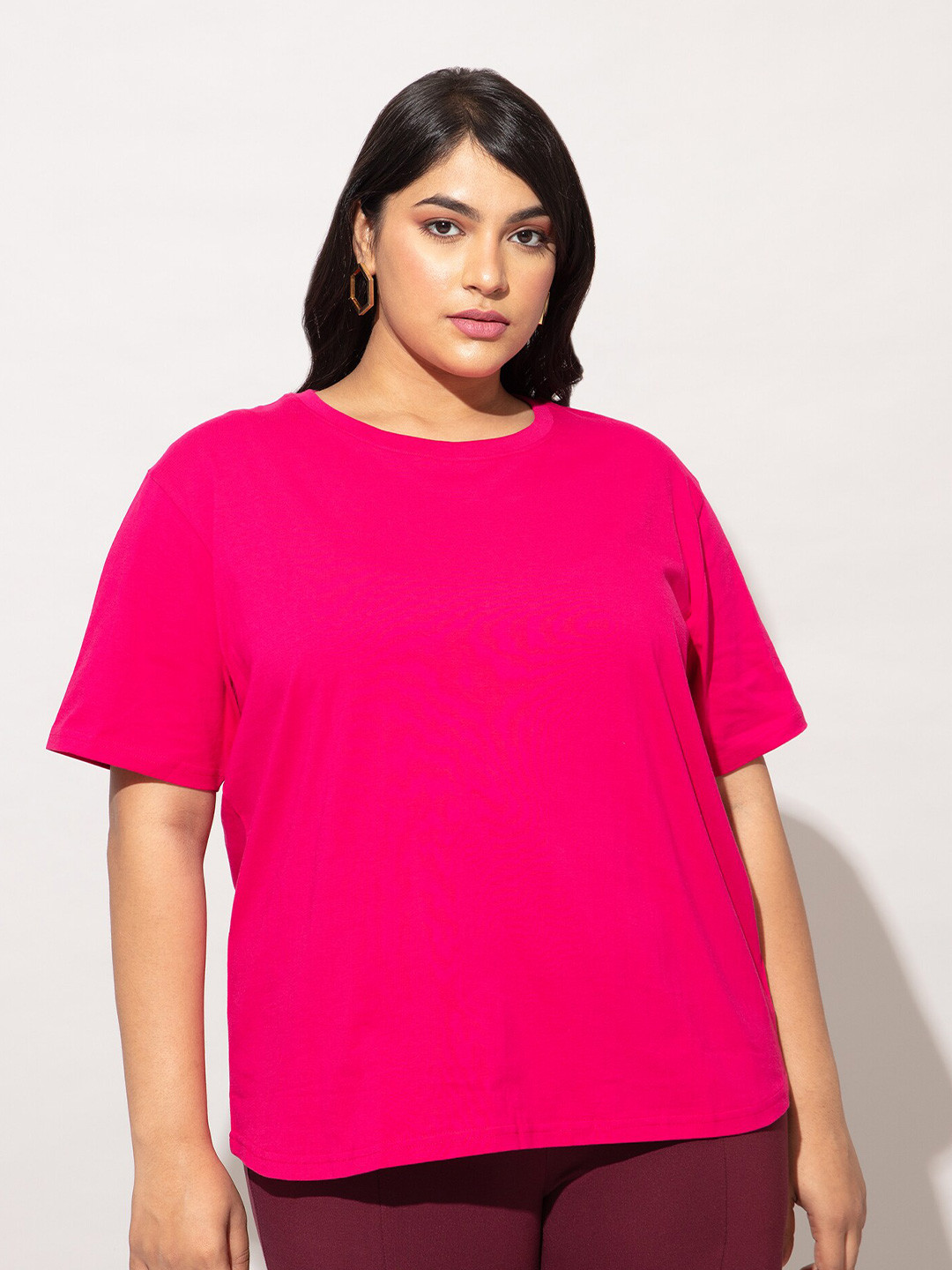

20Dresses Plus Size Cotton T-shirt, Fuchsia