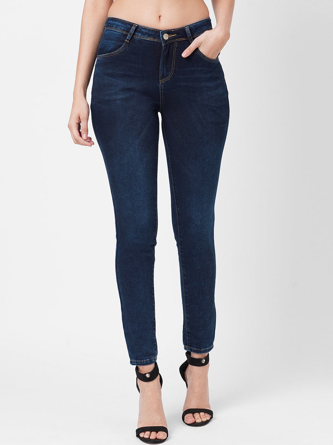 

Kraus Jeans Women Cotton Skinny Fit Light Fade Jeans, Blue