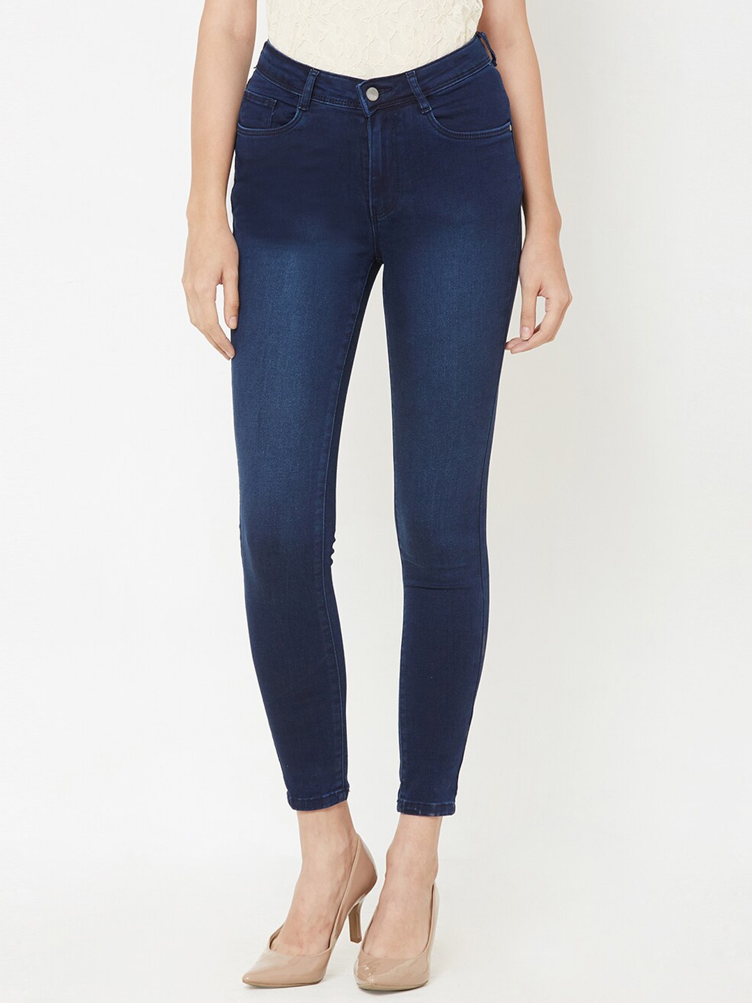 

Kraus Jeans Women Blue Cotton Skinny Fit High-Rise Light Fade Jeans