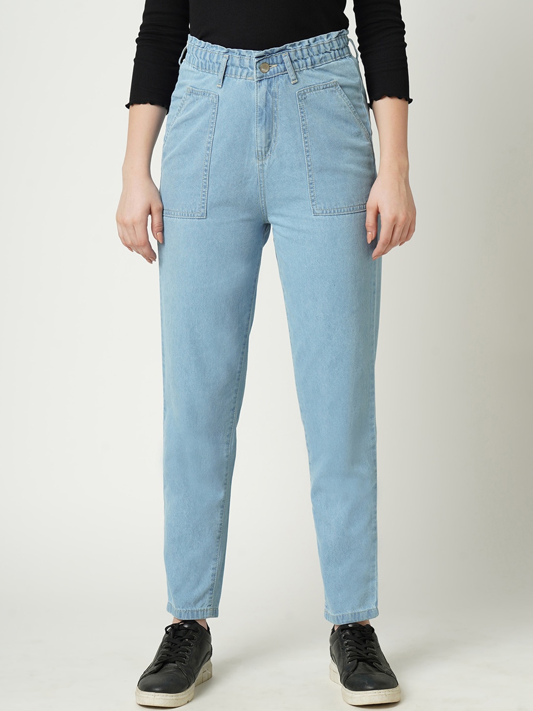 

Kraus Jeans Women Blue Cotton Tapered Fit High-Rise Jeans