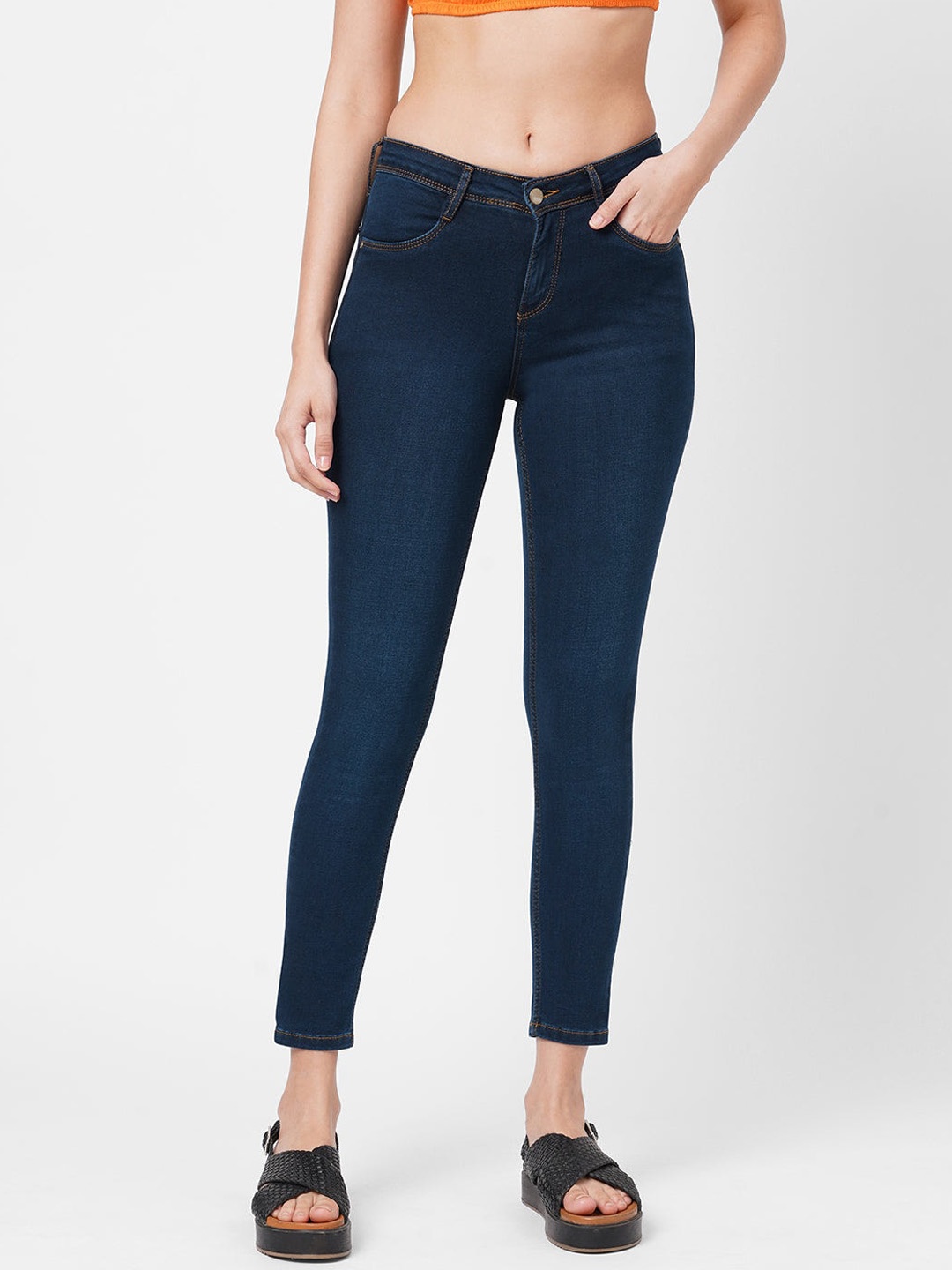 

Kraus Jeans Women Blue Slim Fit High-Rise Jeans