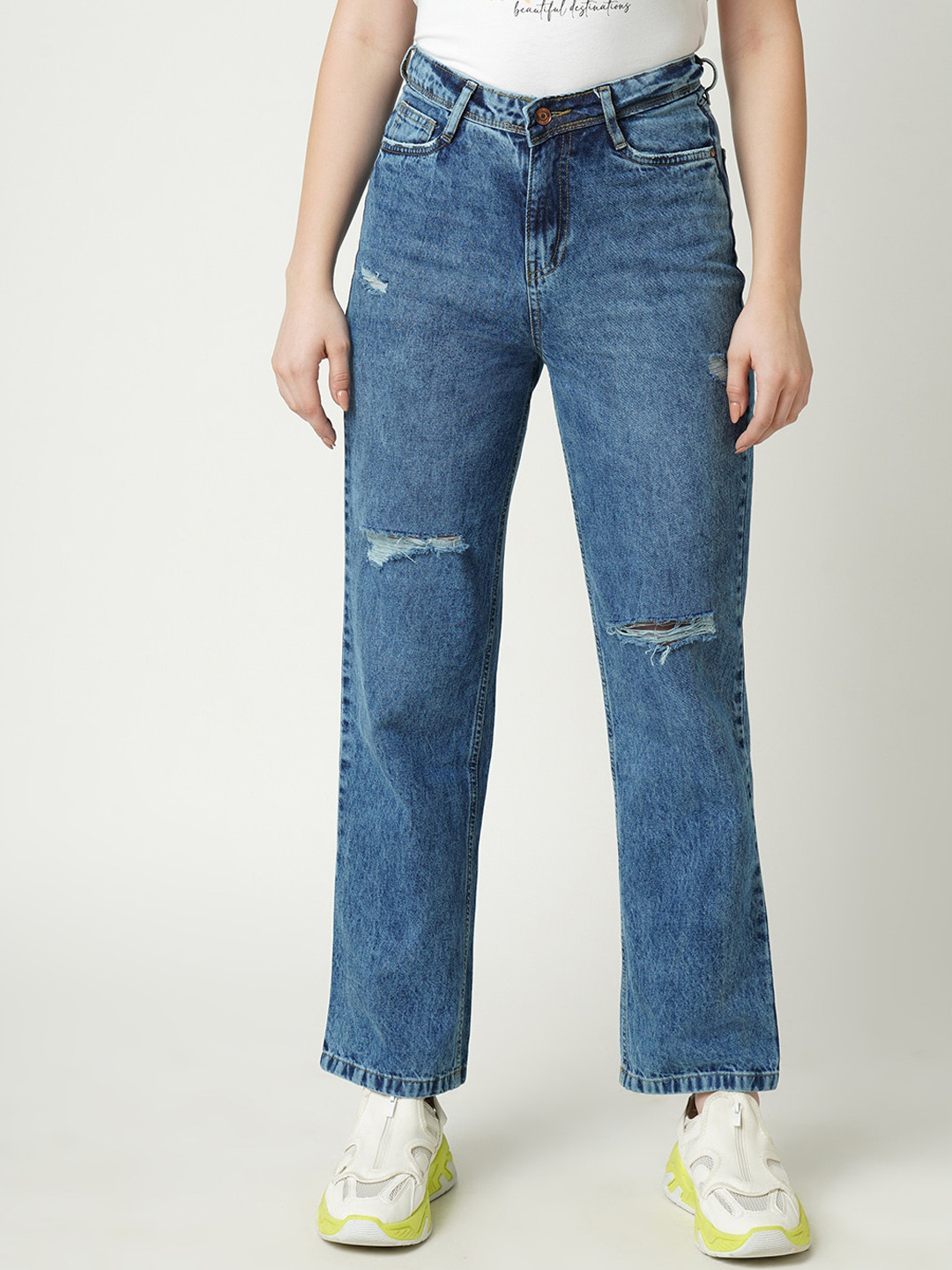 

Kraus Jeans Women Blue Bootcut High-Rise Light Fade Jeans