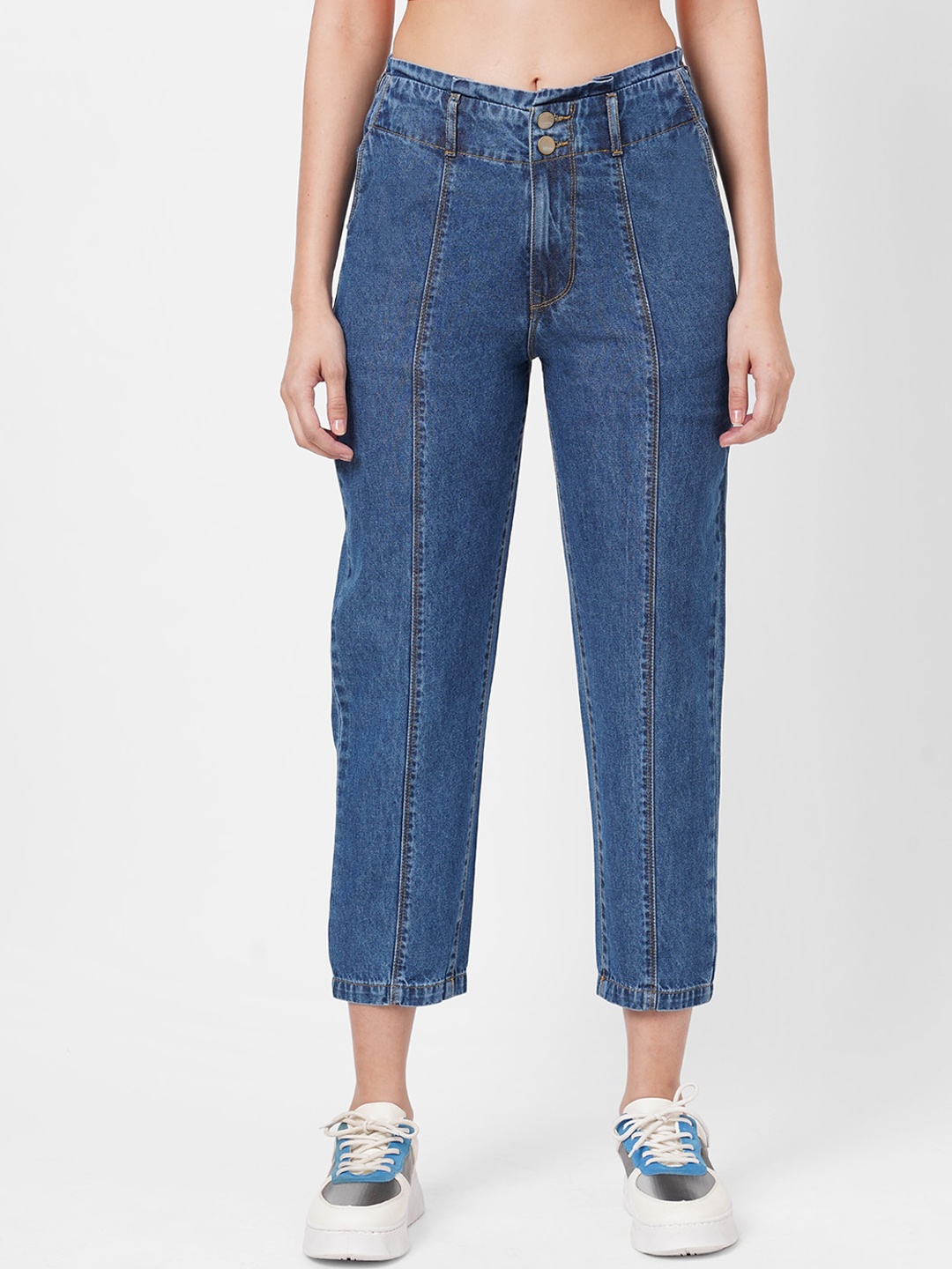 

Kraus Jeans Women Blue Tapered Fit High-Rise Jeans