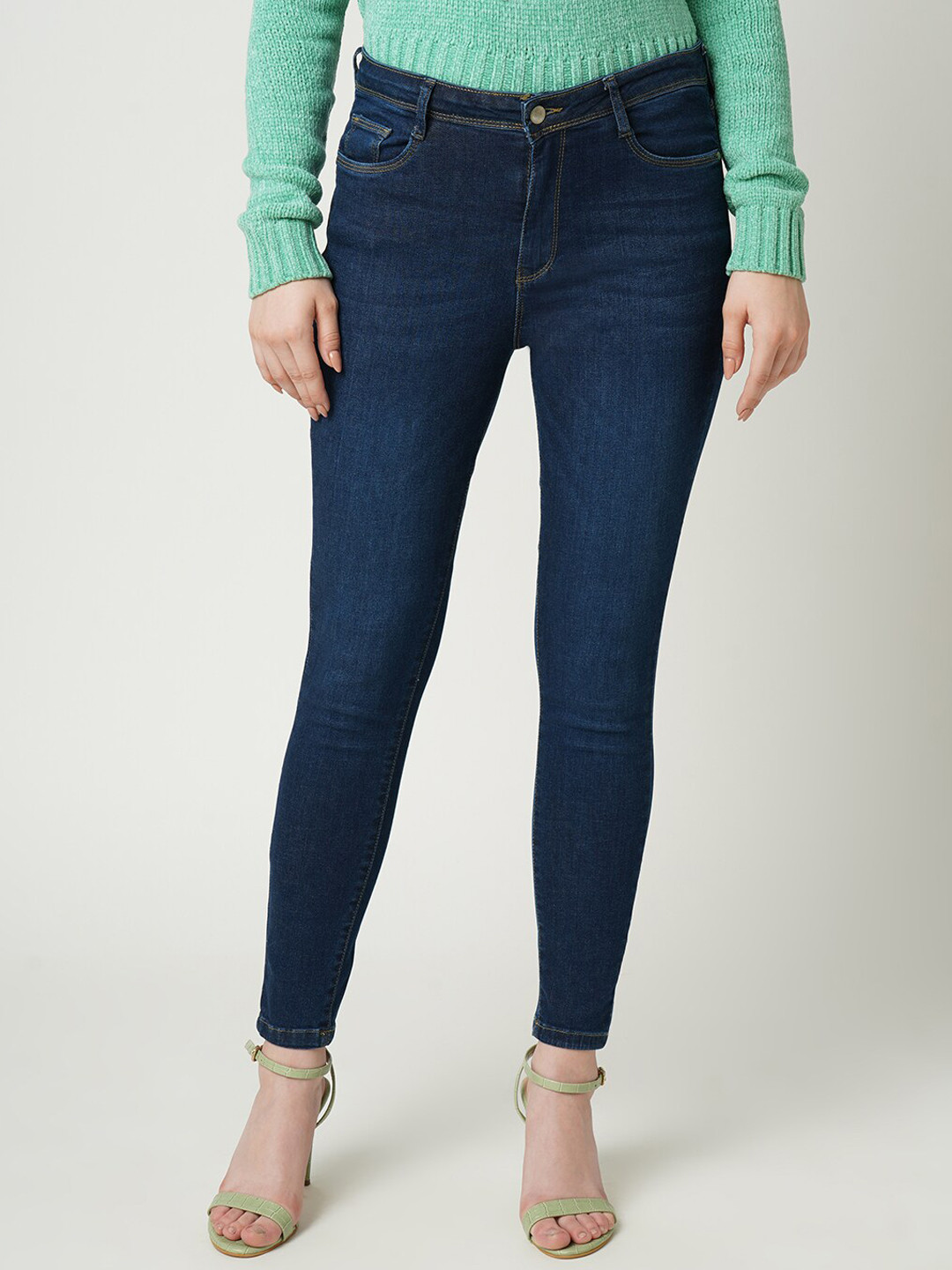 

Kraus Jeans Women Blue Skinny Fit High-Rise Light Fade Jeans