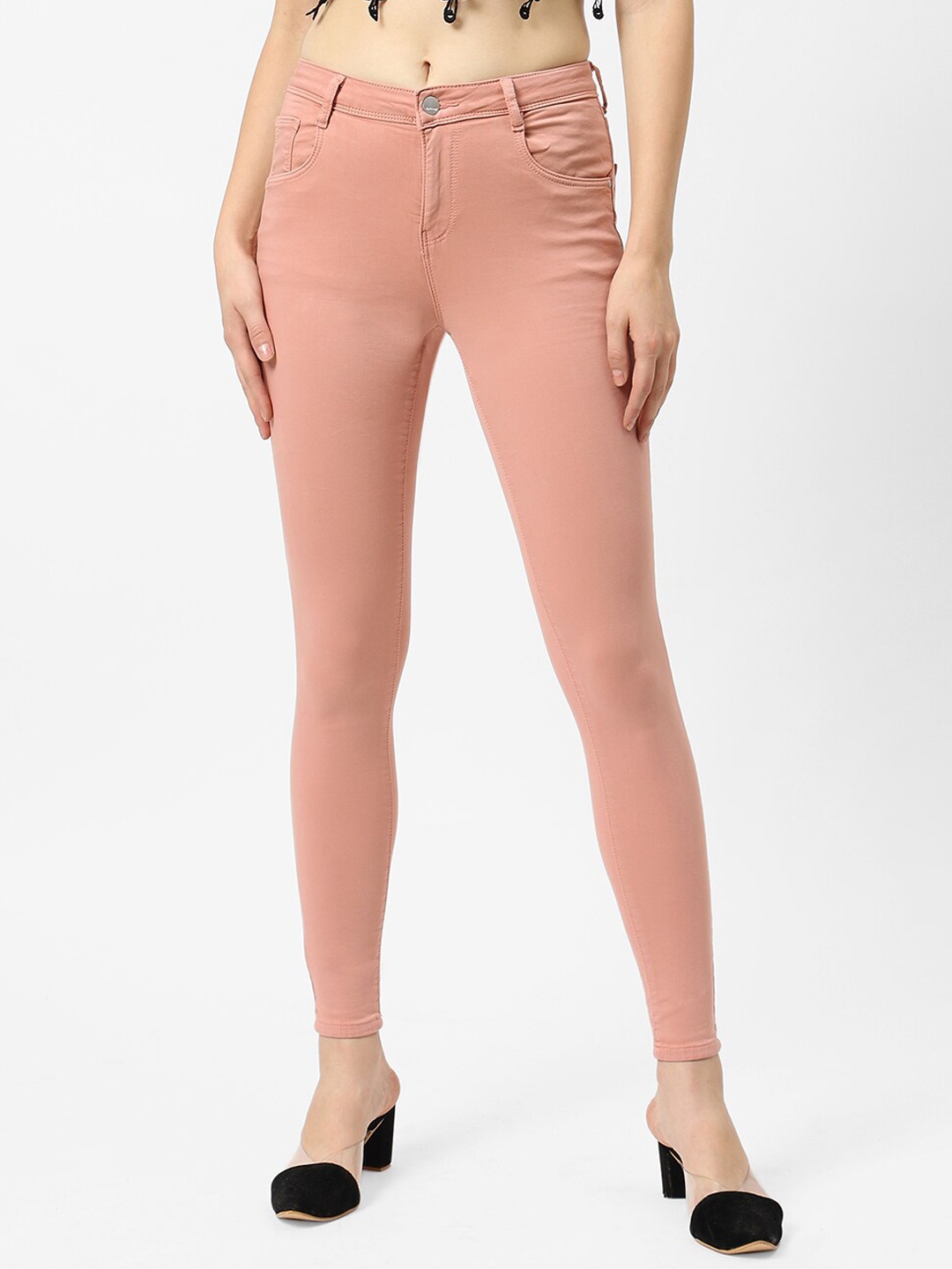 

Kraus Jeans Women Pink Skinny Fit High-Rise Jeans