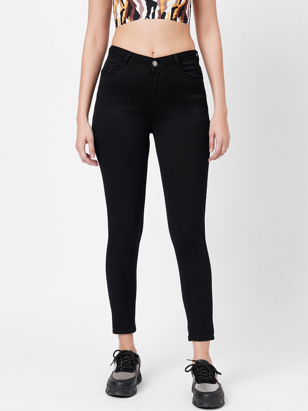 

Kraus Jeans Women Black Skinny Fit High-Rise Jeans