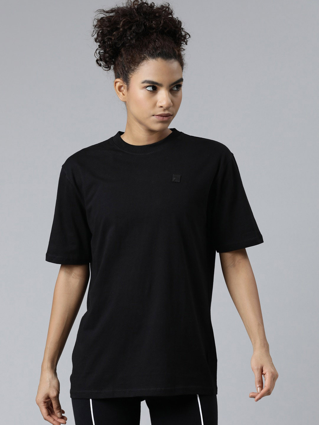 

FILA Women Black Organic Cotton T-shirt