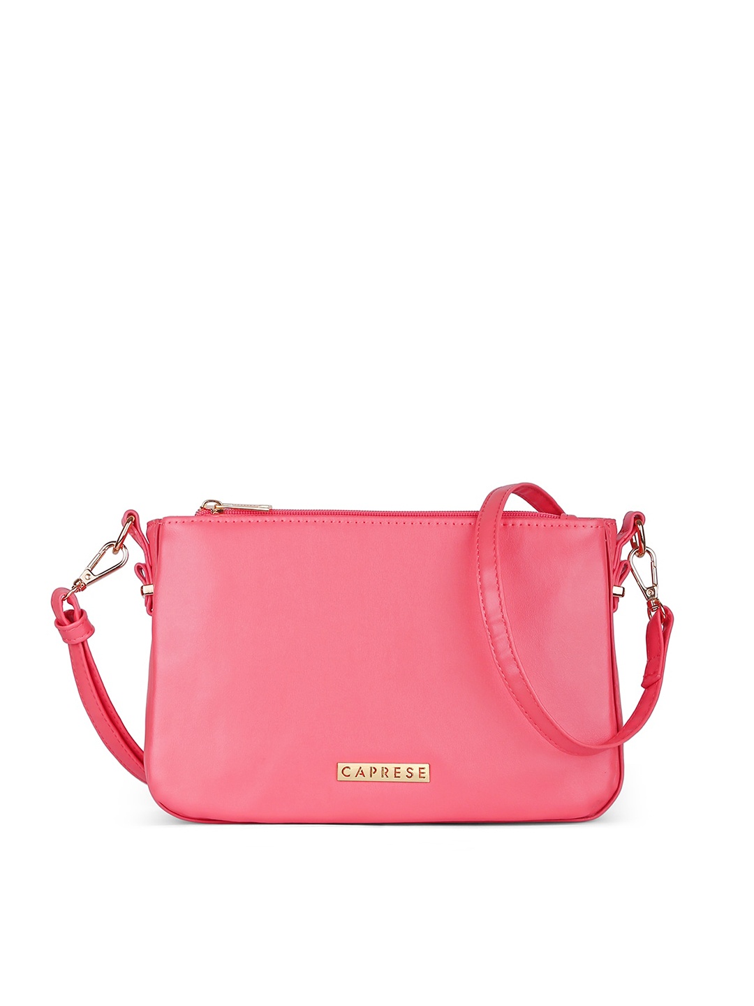 

Caprese Peach-Coloured Leather Shopper Sling Bag