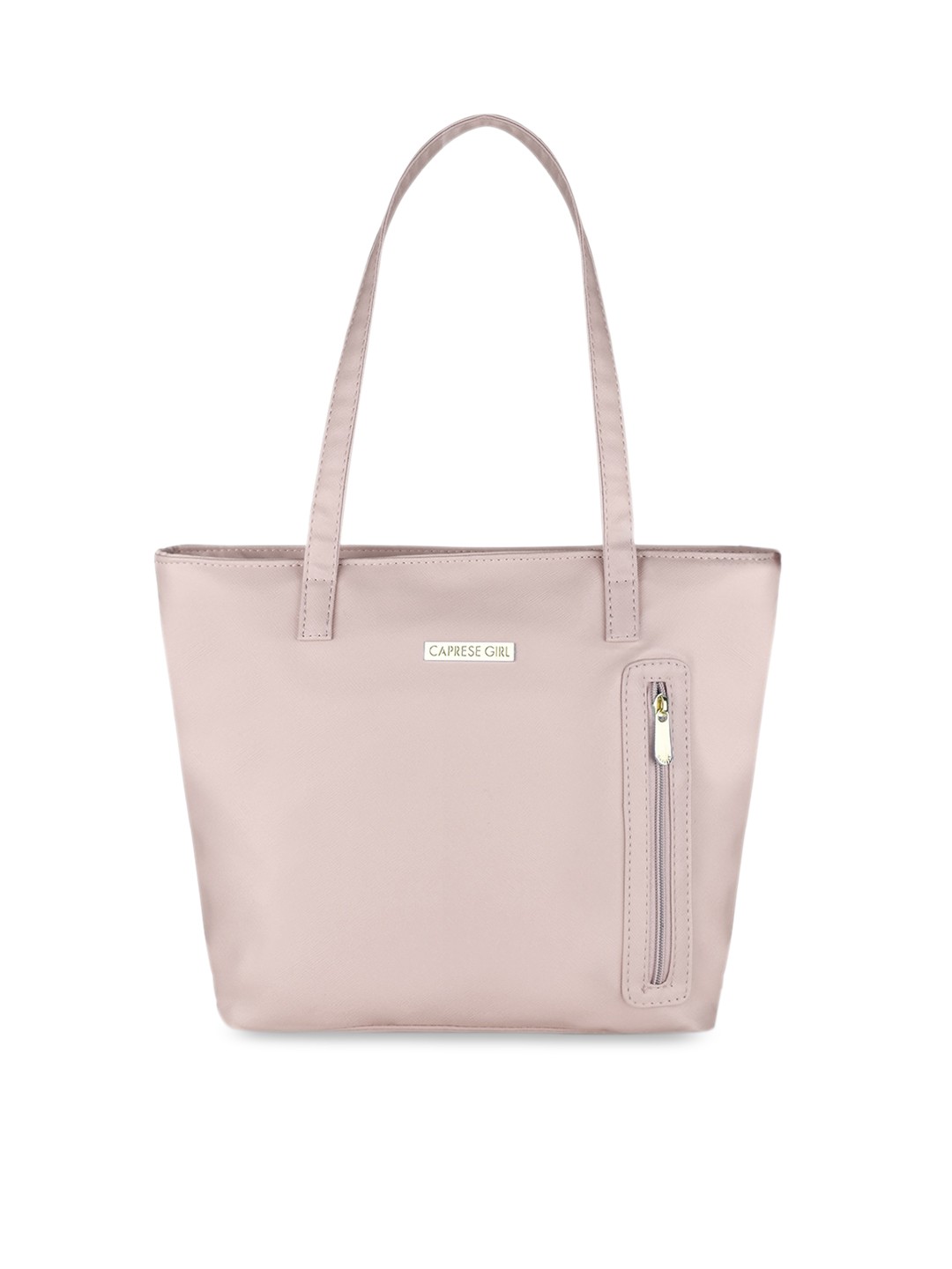 

Caprese Pink Leather Oversized Structured Shoulder Bag