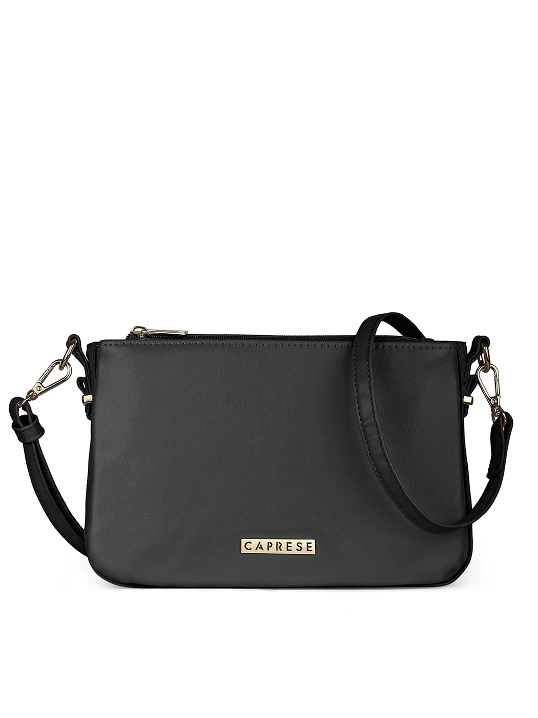 

Caprese Black Leather Swagger Sling Bag