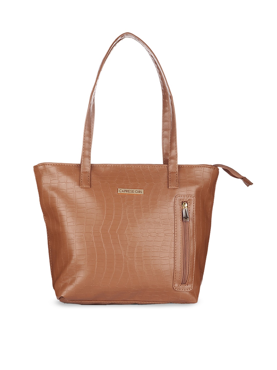 

Caprese Textured Leather Structured Shoulder Bag, Brown