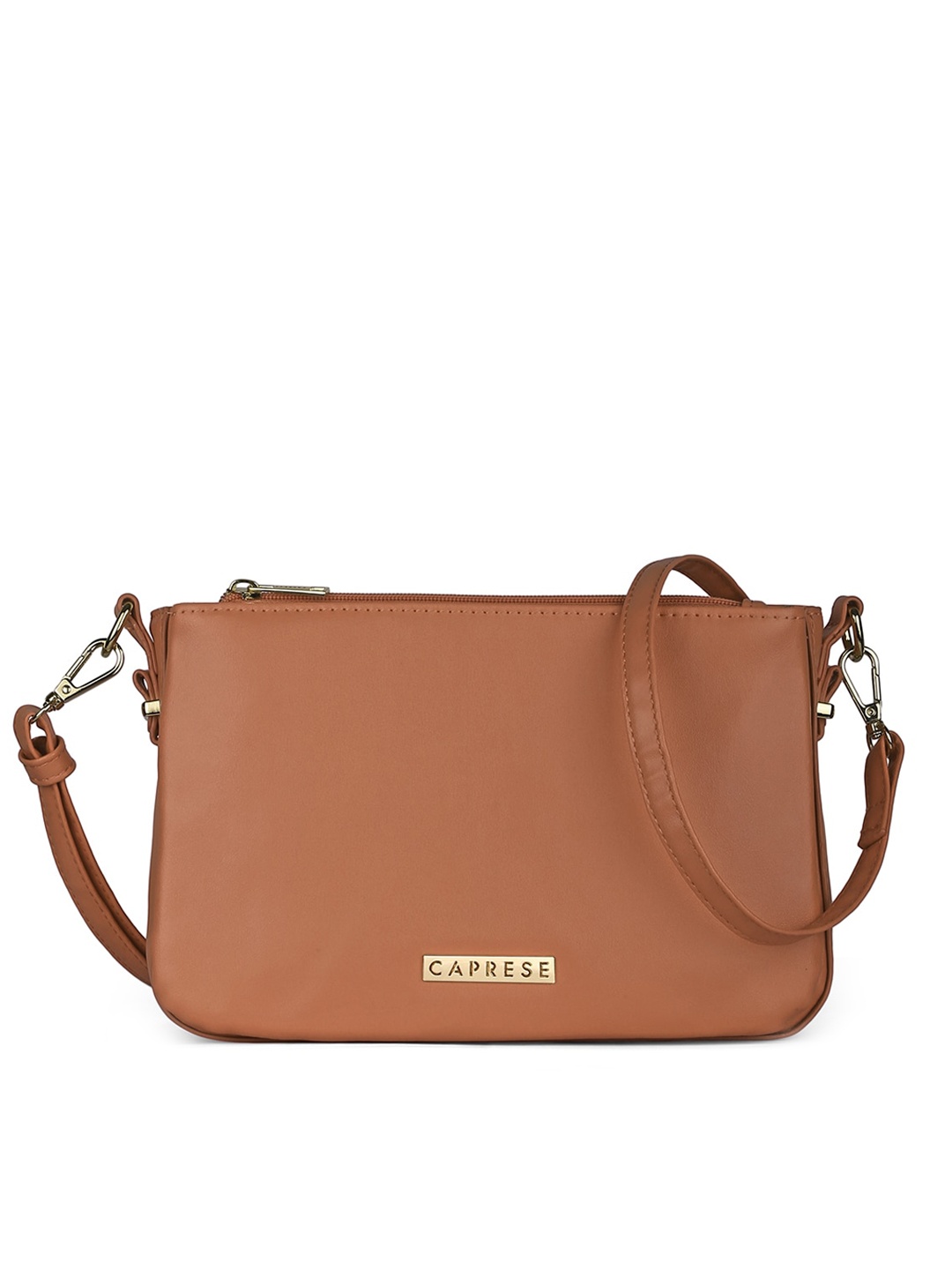 

Caprese Brown Leather Structured Sling Bag