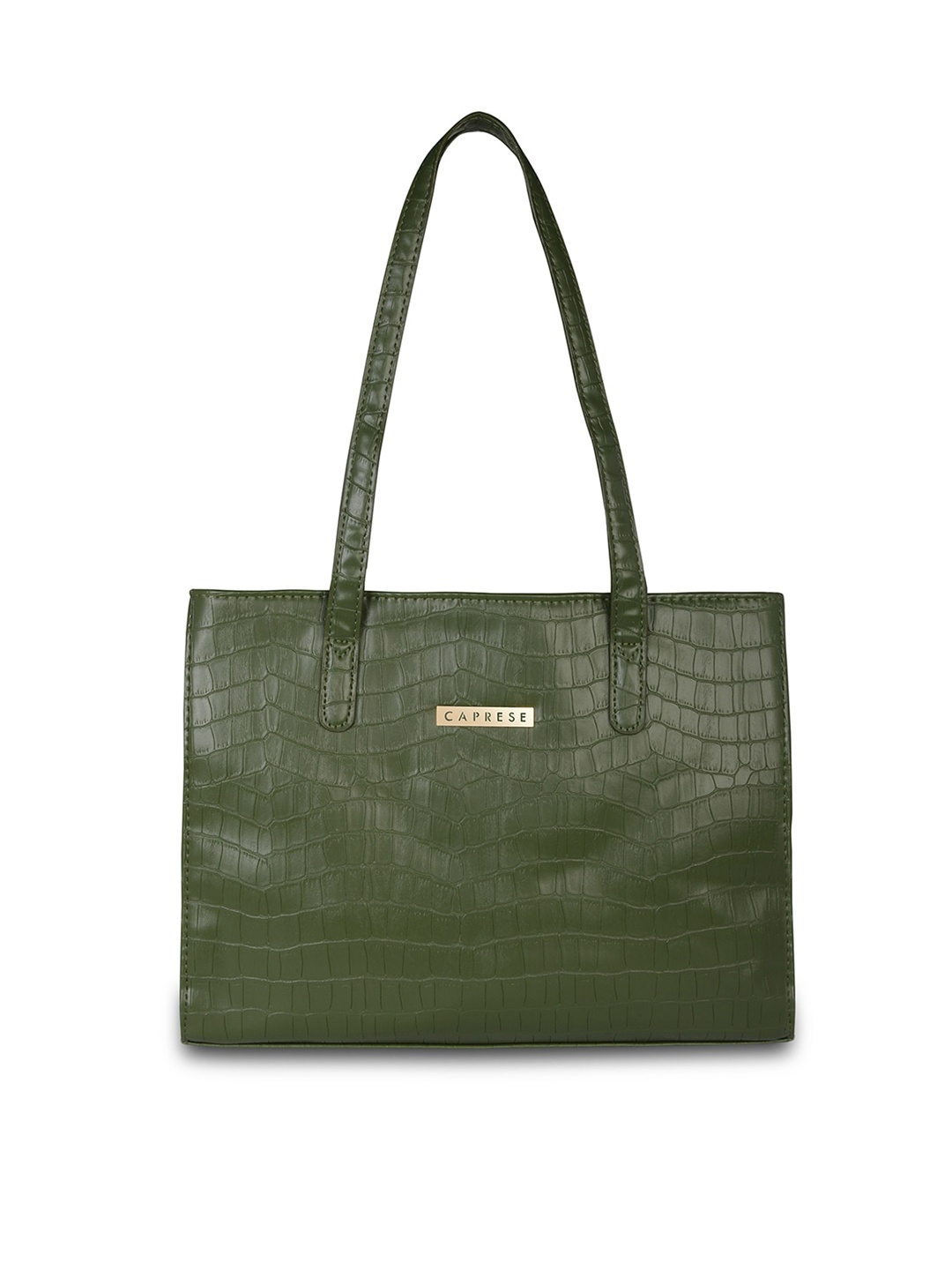 

Caprese Olive Green Textured Leather Shopper Shoulder Bag