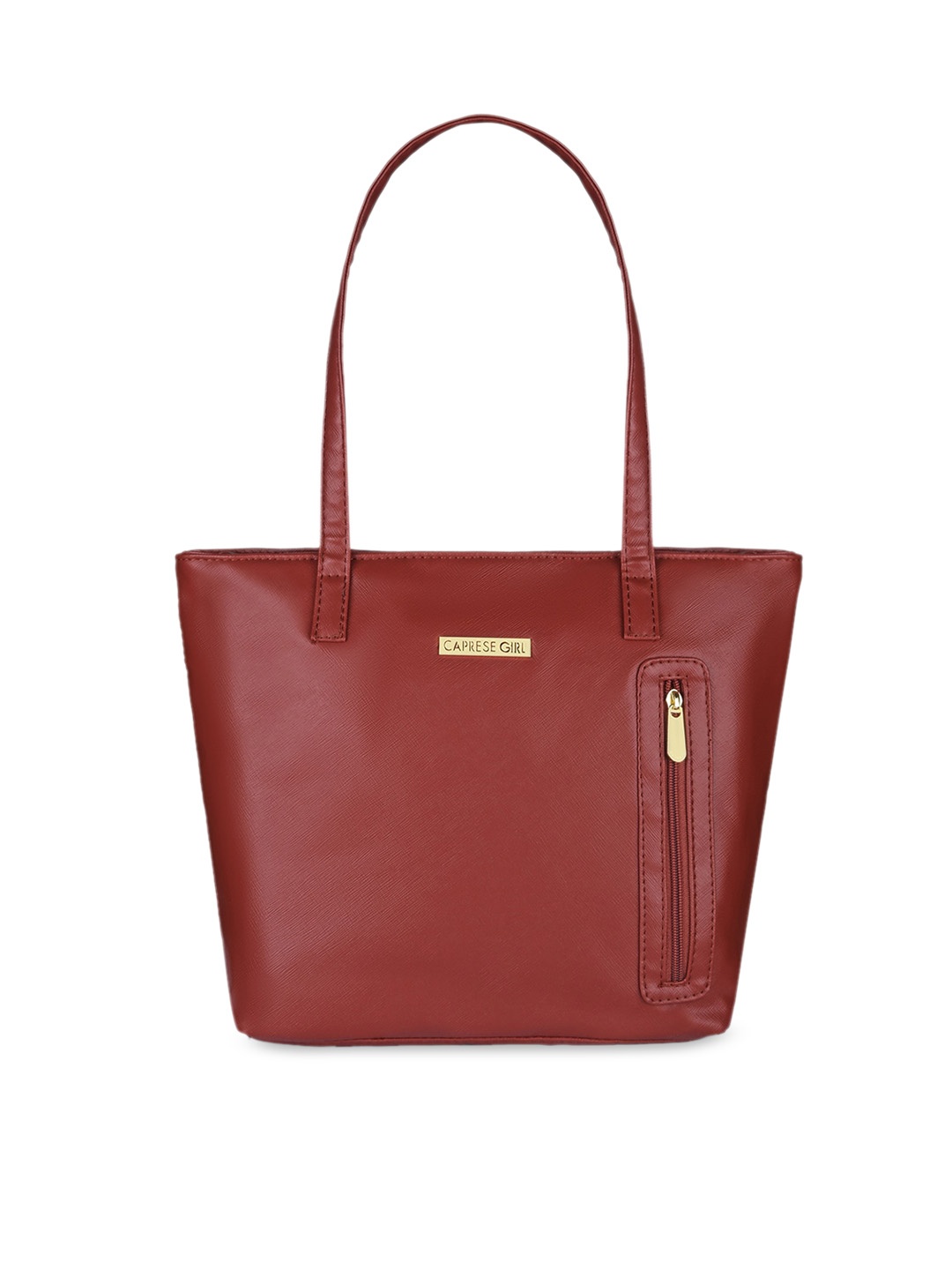 

Caprese Maroon Leather Structured Shoulder Bag