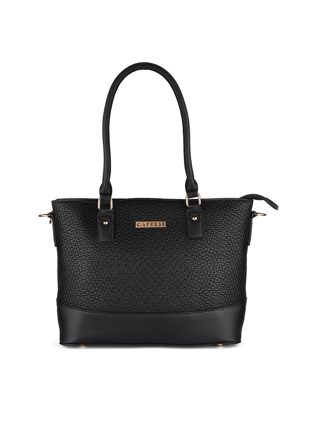 

Caprese Black Textured Leather Shopper Shoulder Bag