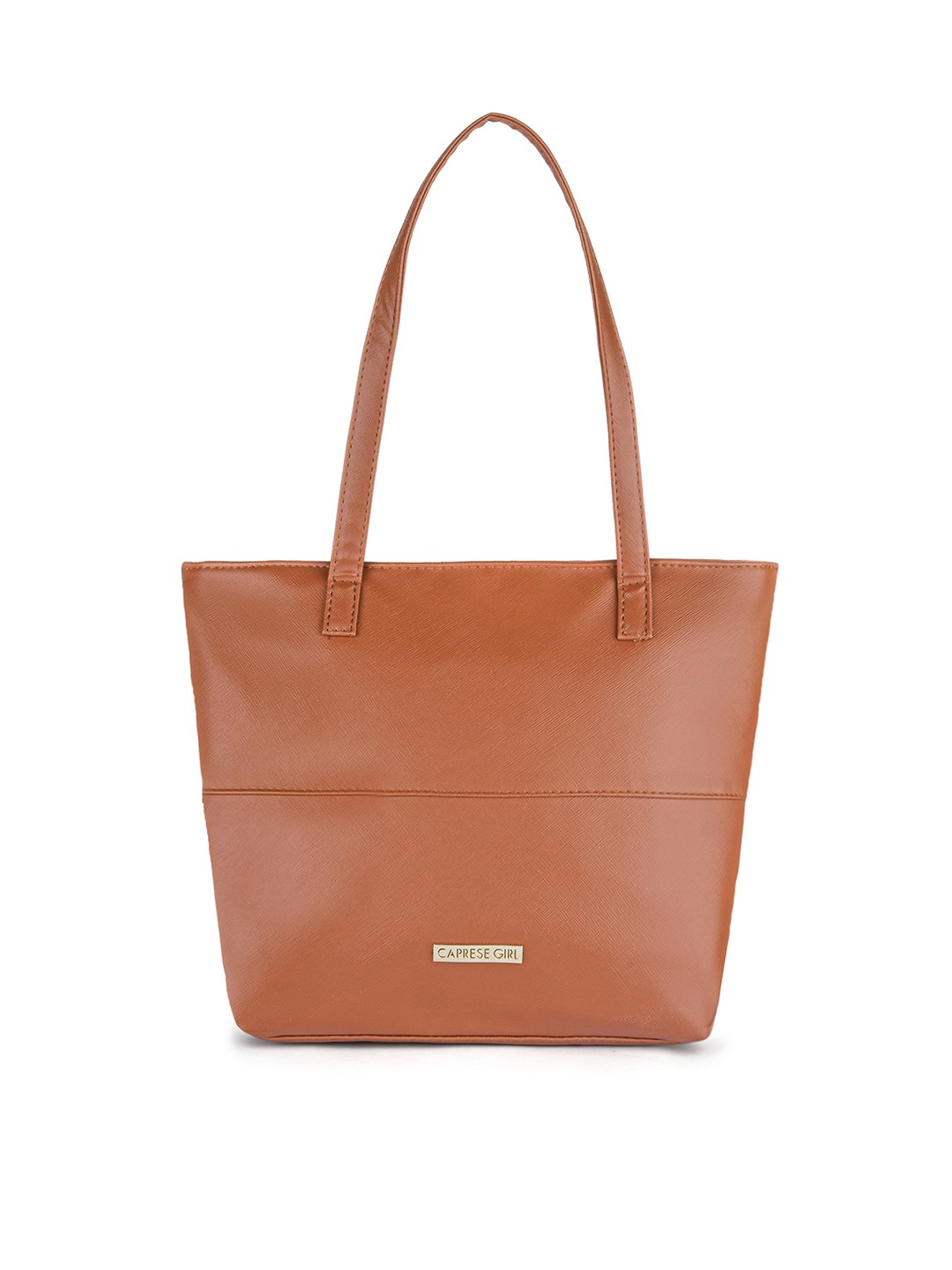 

Caprese Tan Leather Structured Shoulder Bag