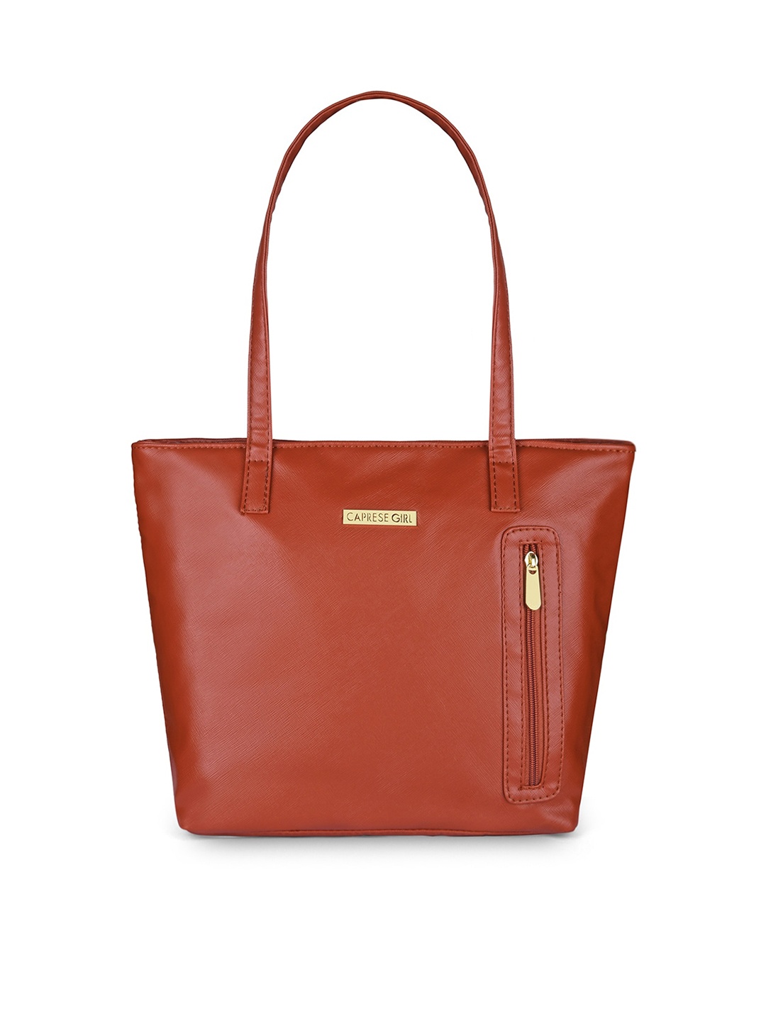 

Caprese Tan Leather Structured Shoulder Bag