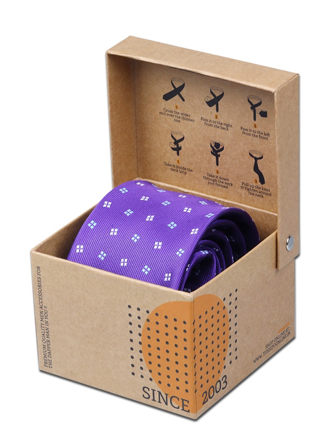 

Tossido Men Purple & White Printed Skinny Tie