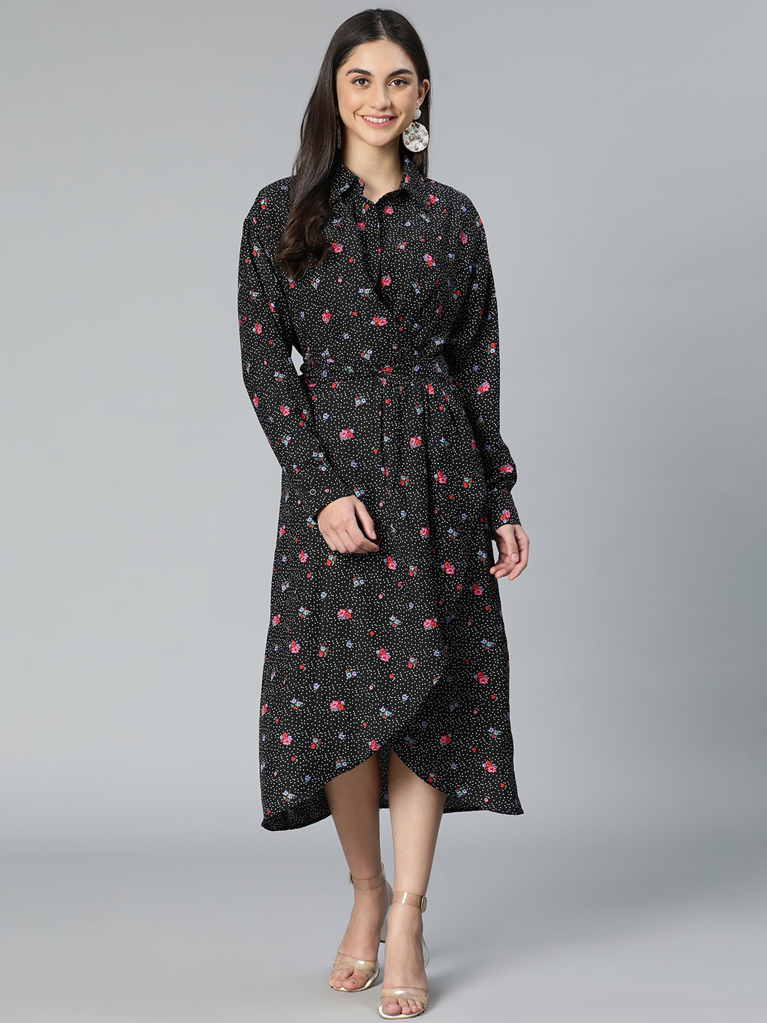 

Oxolloxo Black Floral Midi Dress