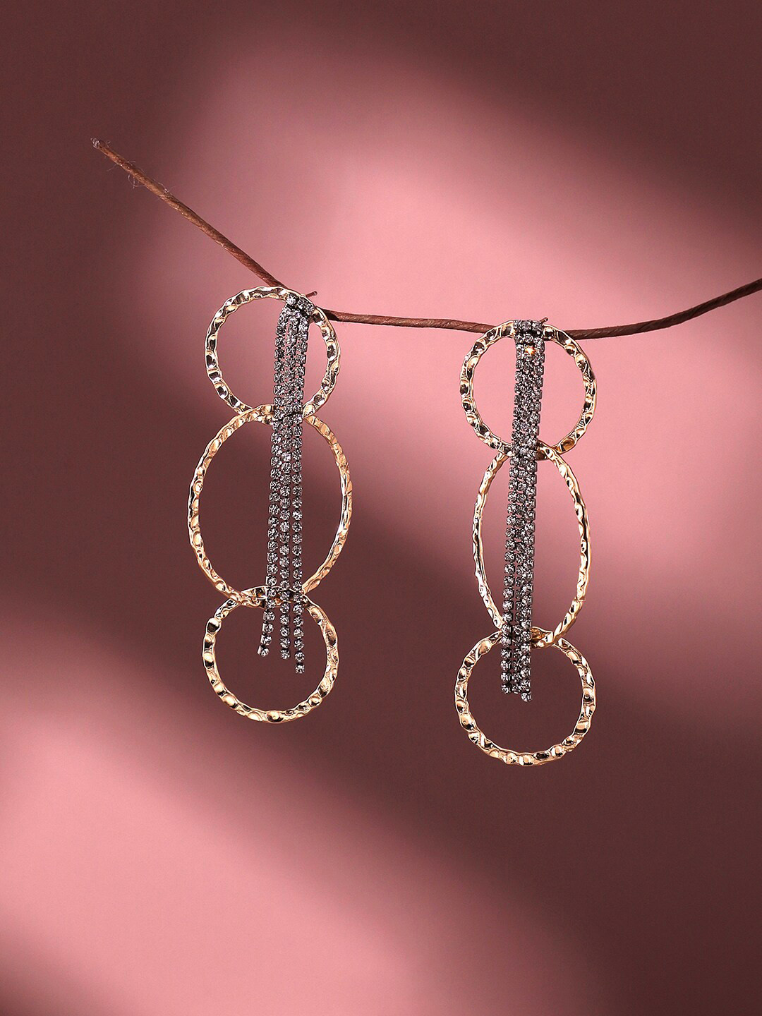 

SOHI Gold Plated Contemporary Drop Earrings