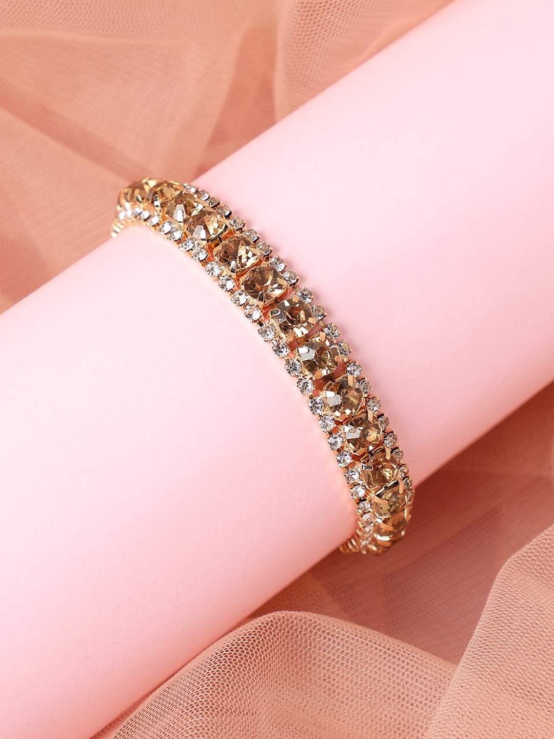 

SOHI Women White Gold-Plated Wraparound Bracelet