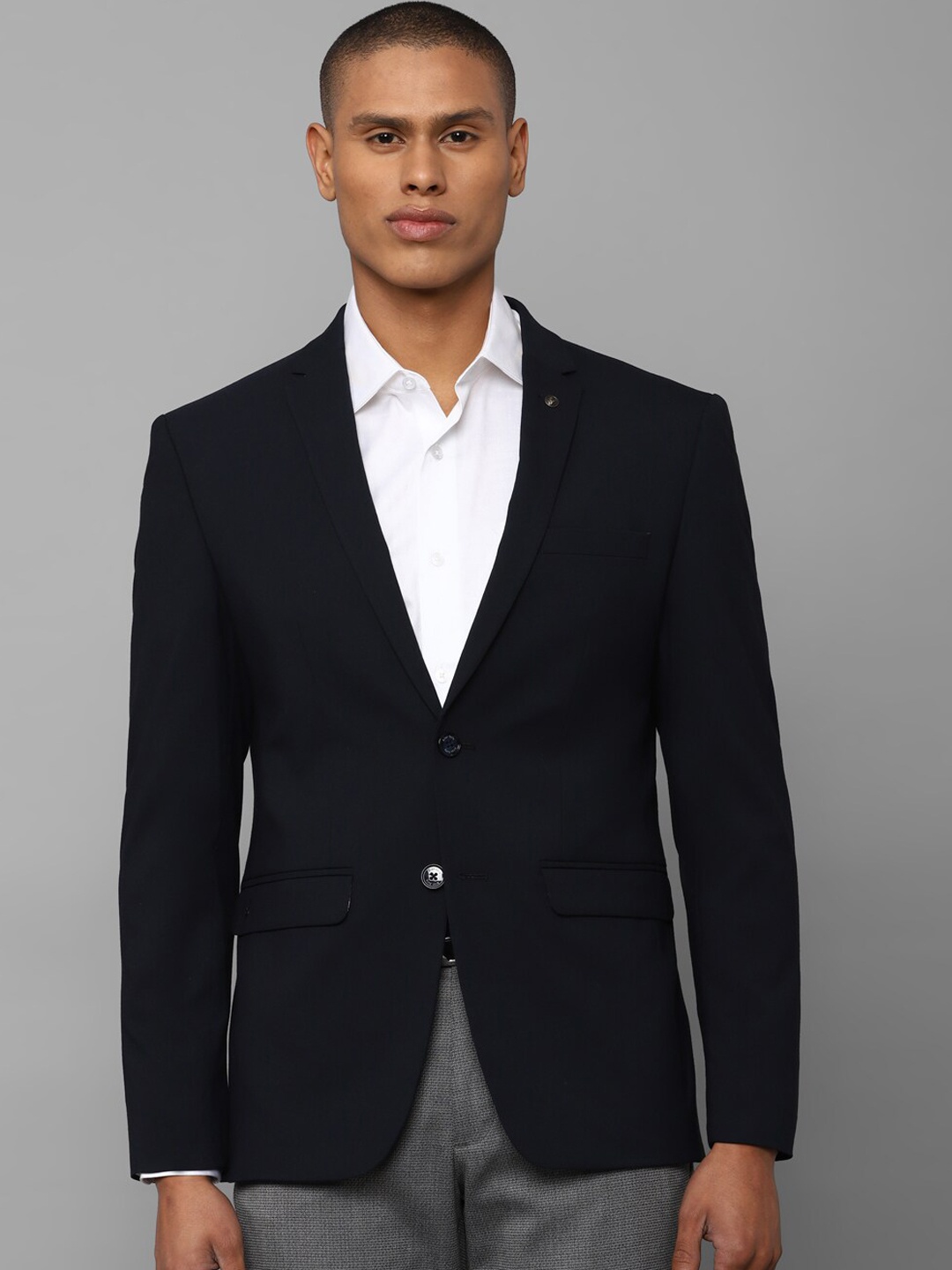 

Allen Solly Men Navy Blue Single Breasted Blazer