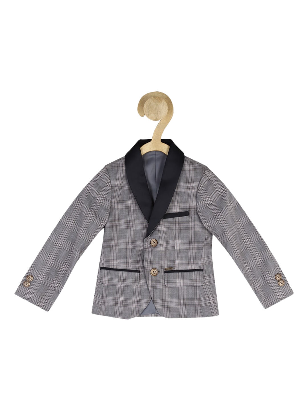 

Allen Solly Junior Boys Grey Checked Single-Breasted Blazer