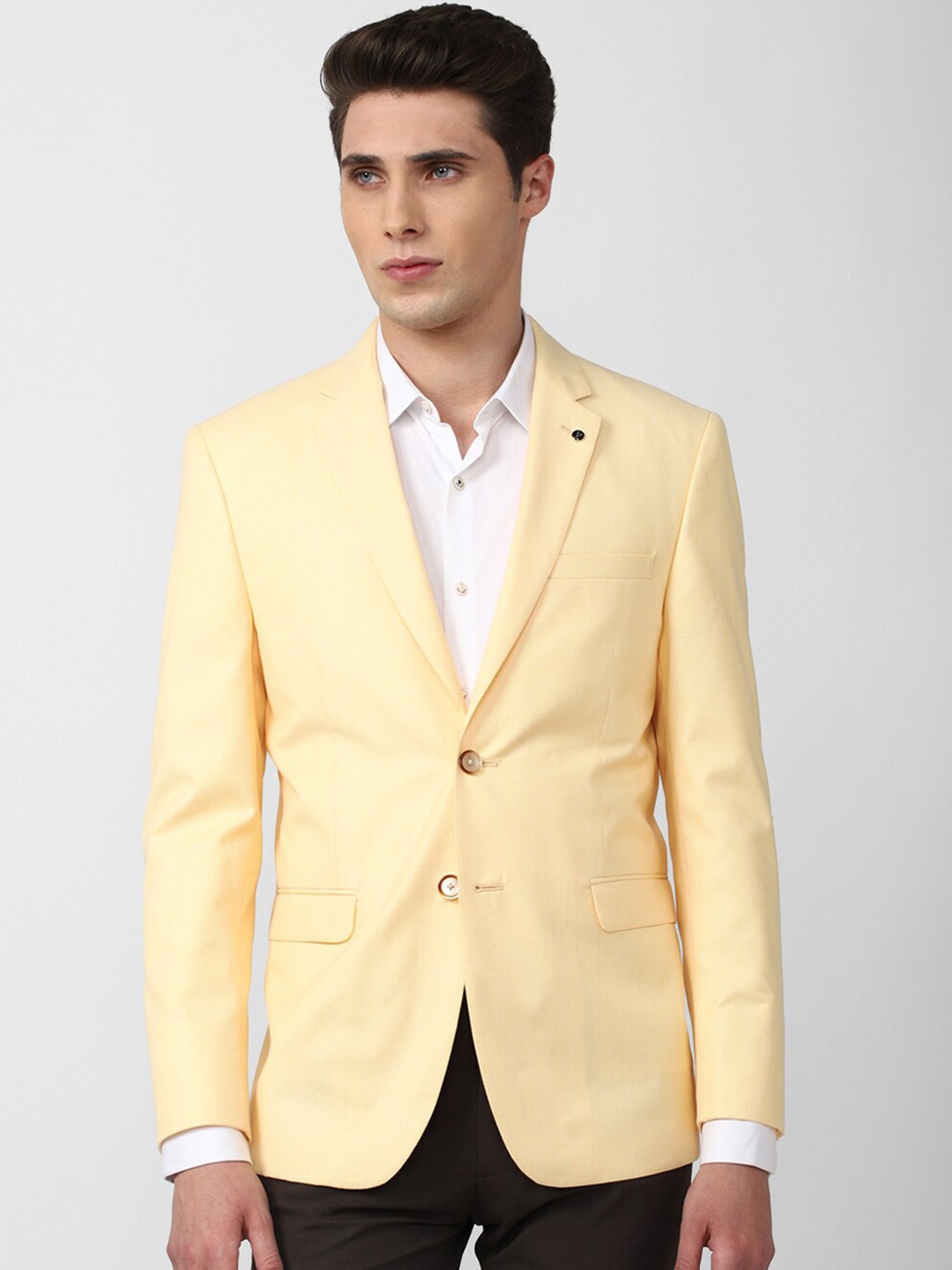 

Van Heusen Men Yellow Single-Breasted Slim-Fit Formal Blazer