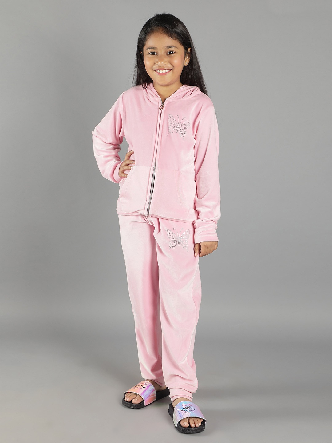 

Ninos Dreams Girls Pink Jacket with Pyjamas