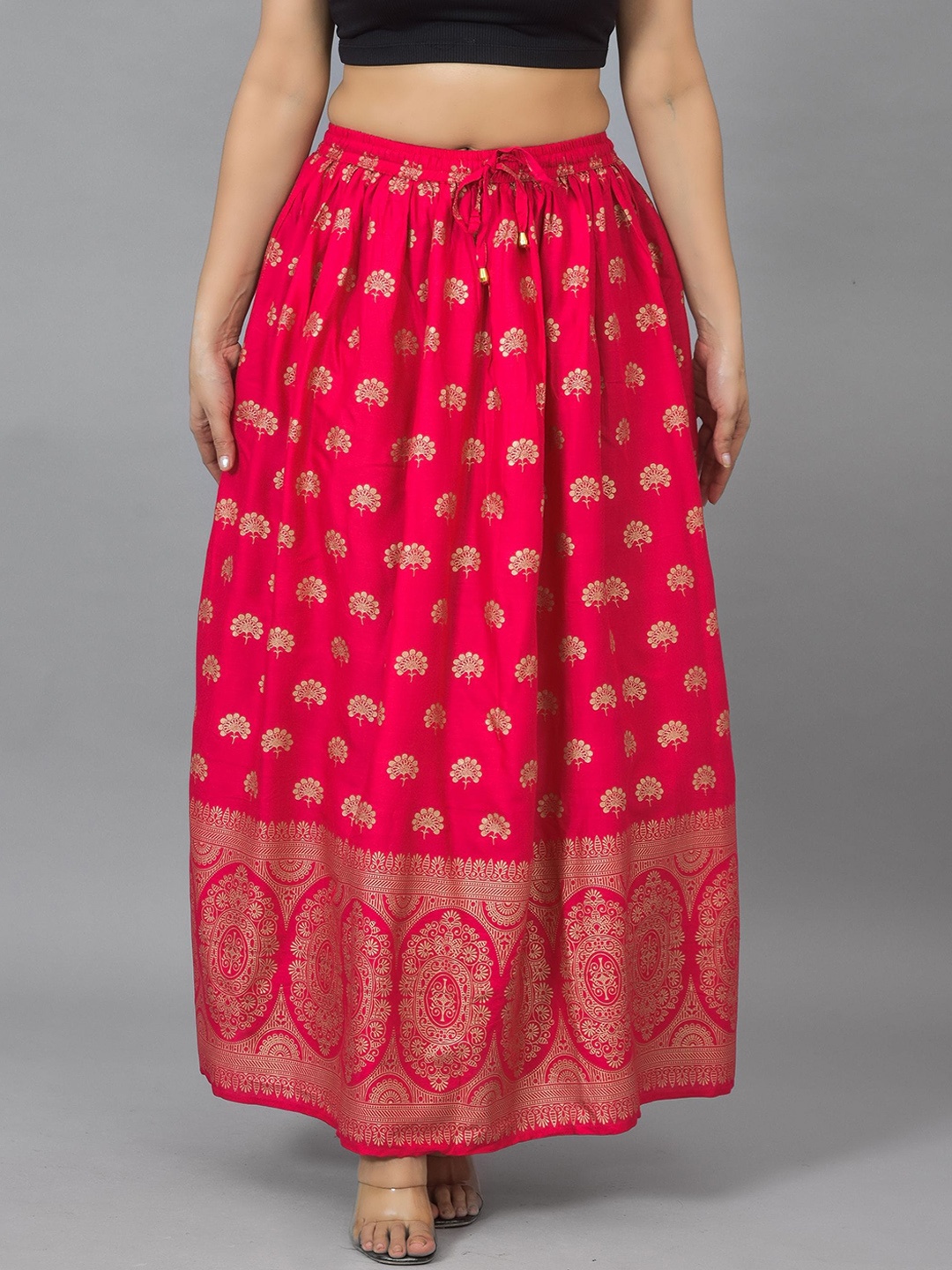 

KALINI Women Pink Printed Maxi-Length Flared Skirts