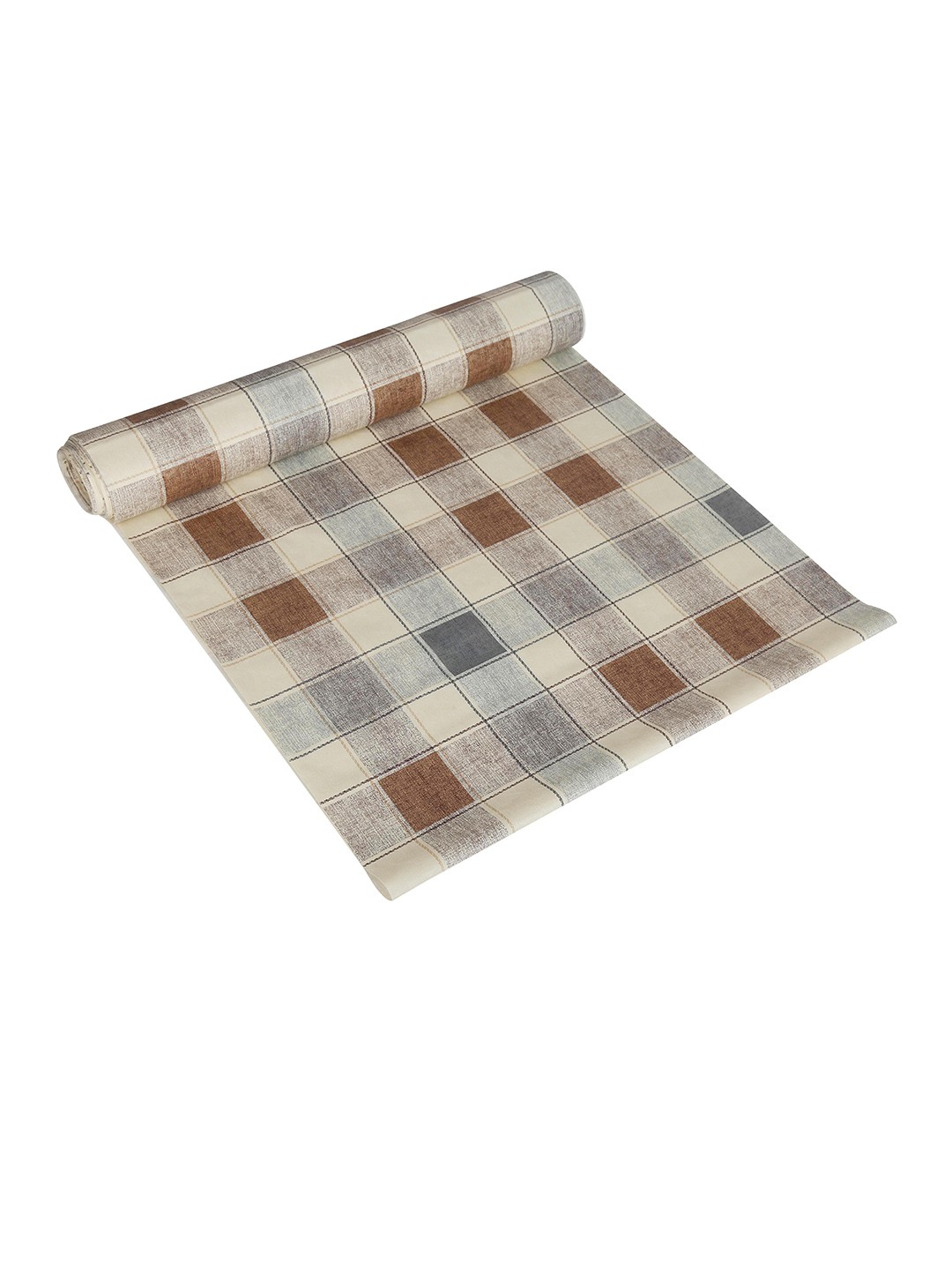 

Clasiko Brown & Grey Checkered Water Resistant Anti-Skid Shelf Mat