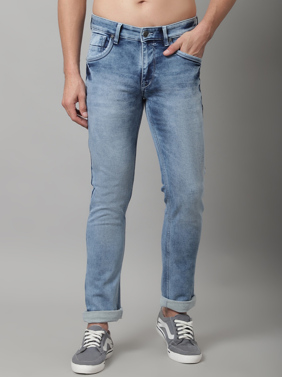 

Cantabil Men Blue Slim Fit Heavy Fade Stretchable Jeans