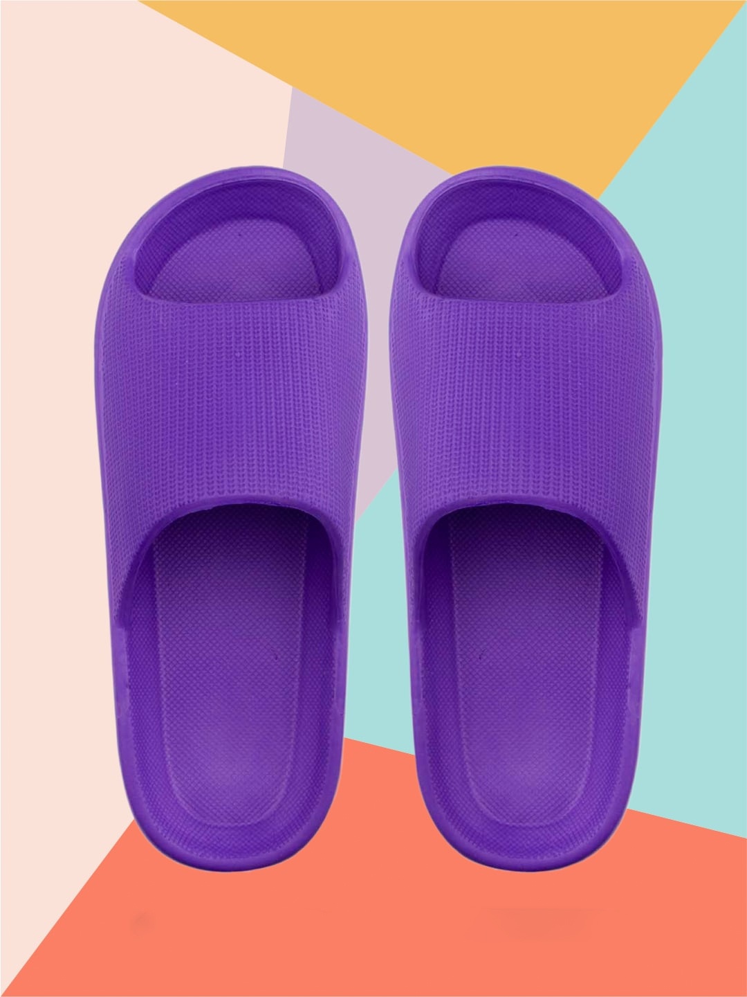 

ADIVER Women Purple Self Design Sliders