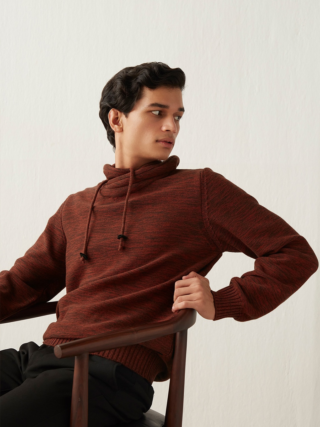 

Andamen Men Brown Cotton Pullover