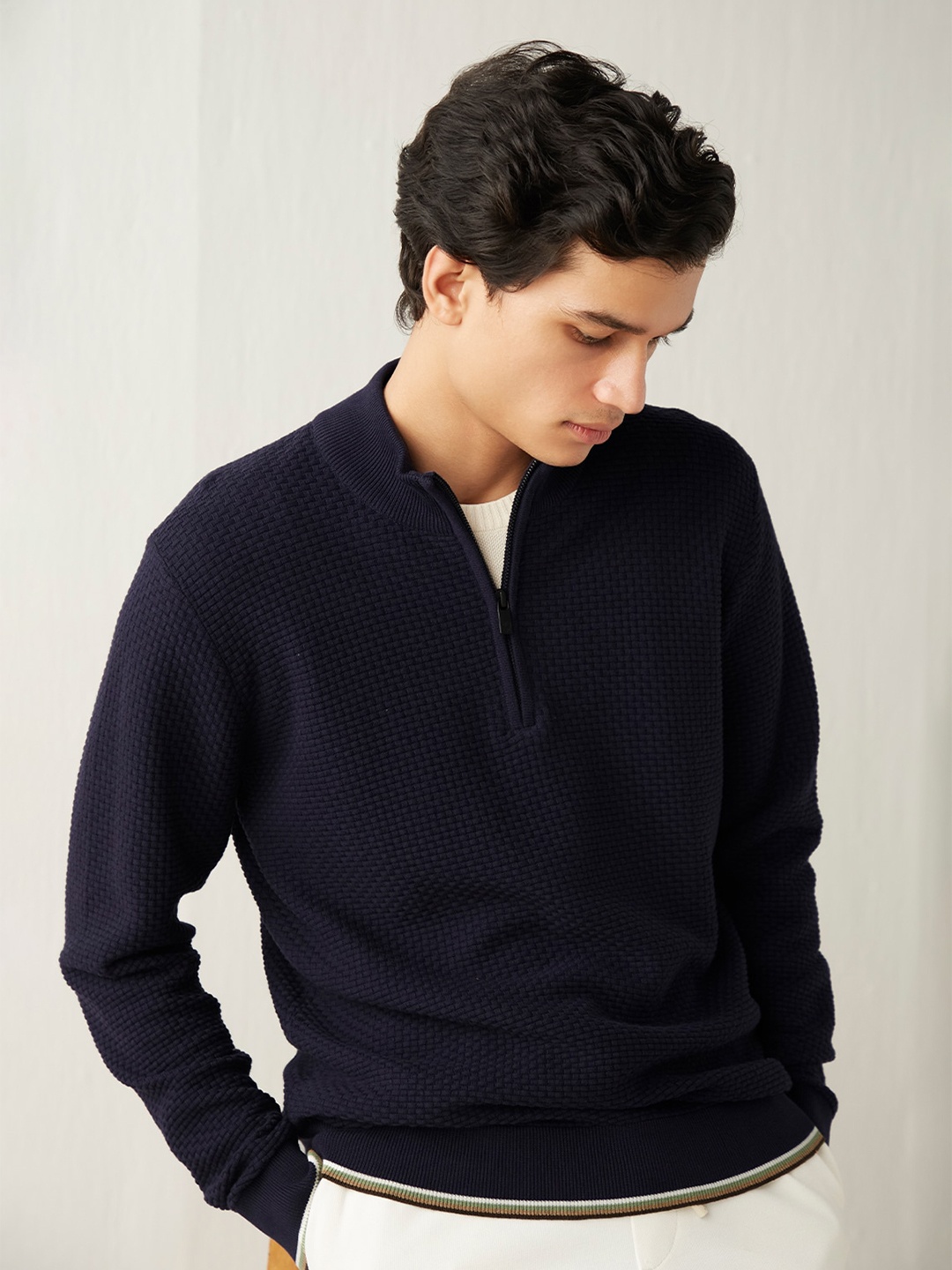 

Andamen Men Blue Cotton Pullover
