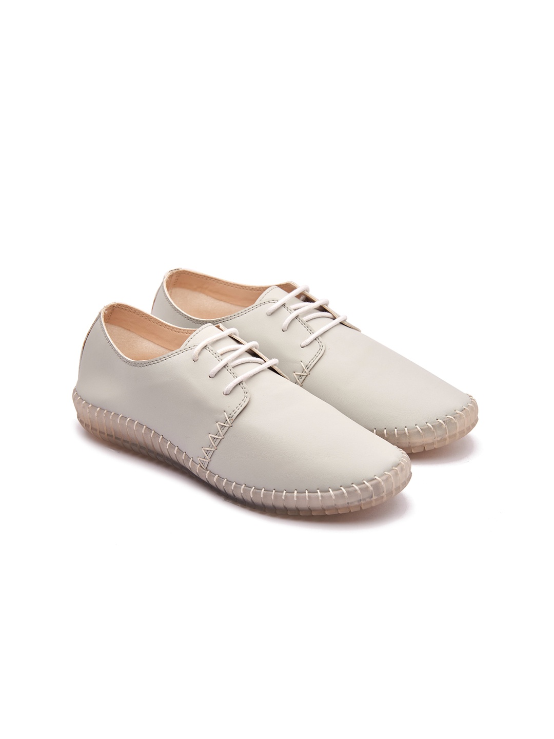 

MICHAEL ANGELO Women Grey Textured Derbys