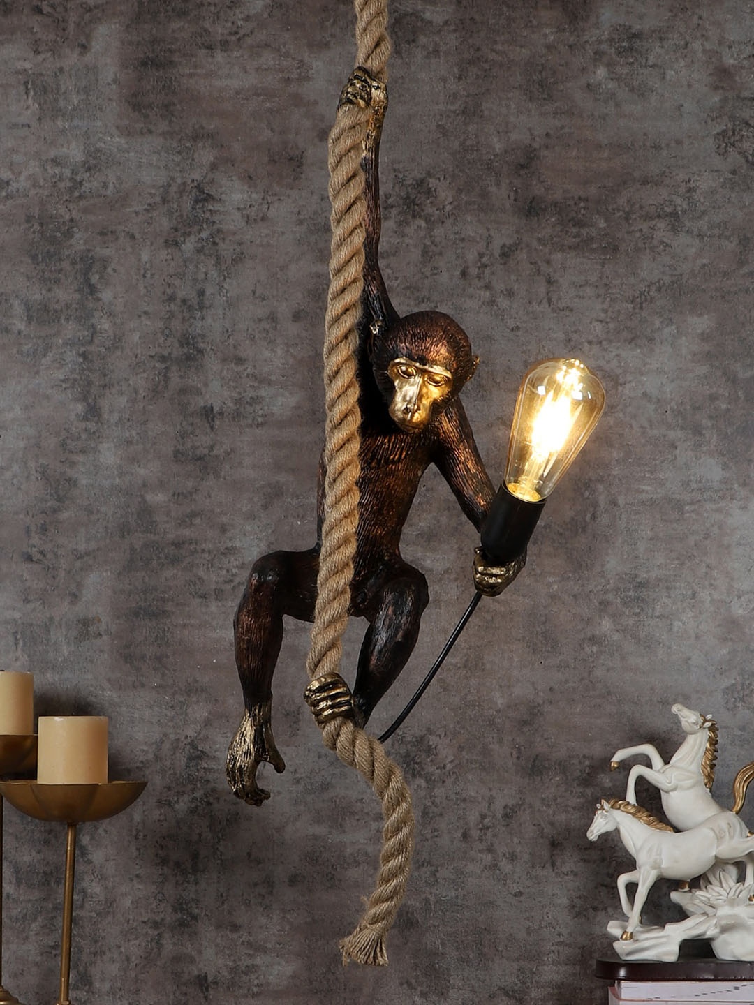 

MFD HOME FURNISHING Black Monkey Acrylic Ceiling Lamp