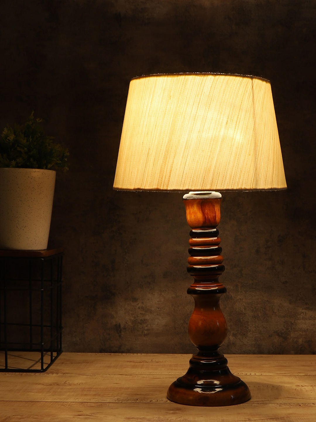 

MFD HOME FURNISHING Beige Printed Table Lamp